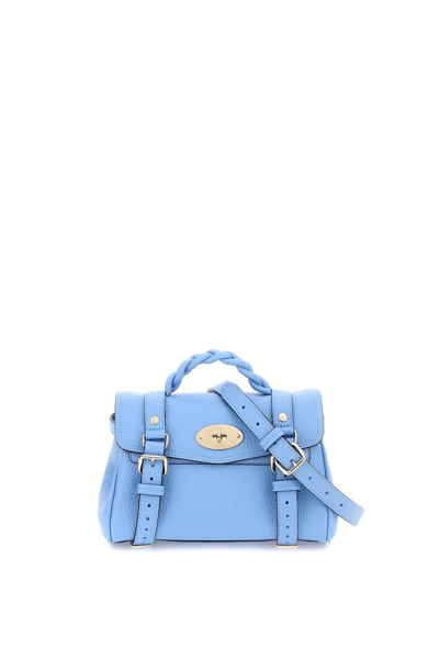 Mulberry Alexa Grained Leather Mini Bag In Light Blue