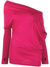 TOM FORD FUCHSIA ONE-SHOULDER KNITTED TOP