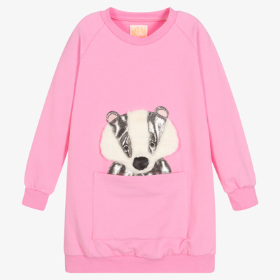 Wauw Capow By Bangbang Babies' Tulla Sweatshirt Dress In Pink