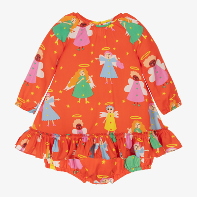 Stella Mccartney Babies'  Kids Girls Red Tencel Angels Dress