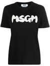 Msgm Graffiti Logo-print T-shirt In Black