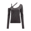 Jw Anderson Asymmetric-cutout Stretch-jersey Top In Gunmetal