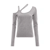 Jw Anderson Cut Out Detail Asymmetric Top In Silver