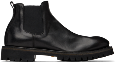 Officine Creative Black Issey Chelsea Boots In Fiore Lux Nero