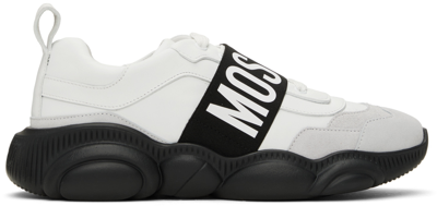 Moschino Teddy Sneakers With Elastic Band In White