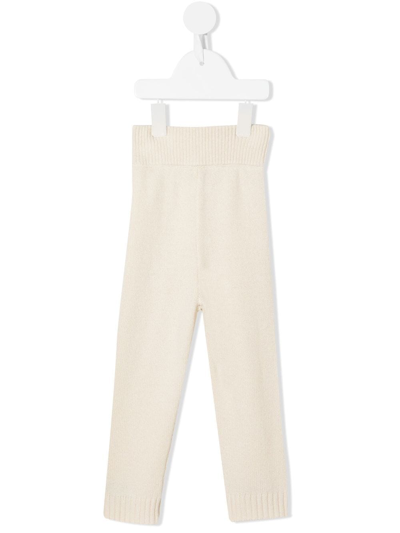 Cashmere In Love Babies' Dixie Rib-trimmed Cashmere Trousers In Neutrals