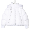 Mm6 Maison Margiela Kids' Hooded Nylon Puffer Jacket In White