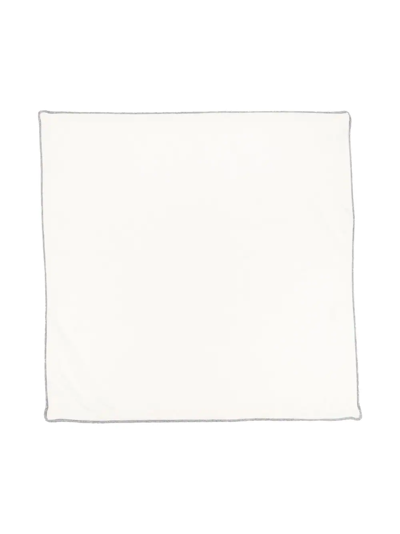 Il Gufo Constrasting-border Cashmere Blanket In White
