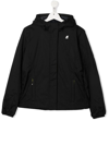 K-way Logo-patch Hooded Padded Jacket In Black
