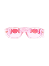 Versace Medusa-head Rectangle-frame Sunglasses In Pink