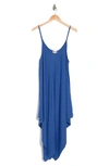 Elan Spaghetti Strap Midi Slip Dress Cover-up In Electric Blue