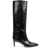 Paris Texas Croc-embossed Leather Boots In Black