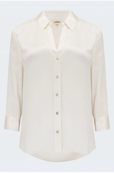 L Agence Dani Blouse In Champagne In Neutrals