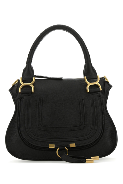 Chloé Black Leather Small Marcie Handbag  Nd Chloe Donna Tu