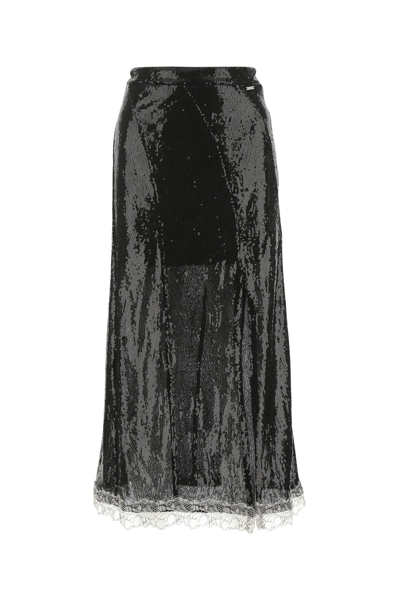 Koché Black Sequins Skirt Black Koche Donna Xs