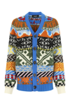 Dsquared2 Cardigan With Graphic Print In Multicolored Wool Woman D-squared2