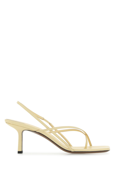 Neous Cream Leather Shamali Sandals In Metallic