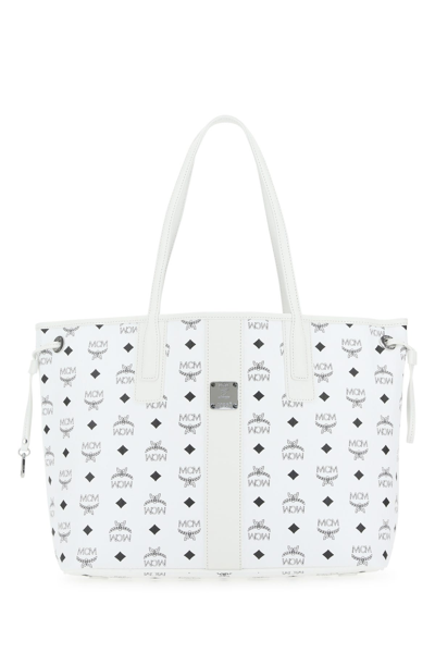 Mcm Printed Leather Medium Liz Shopping Bag  Nd  Donna Tu In White