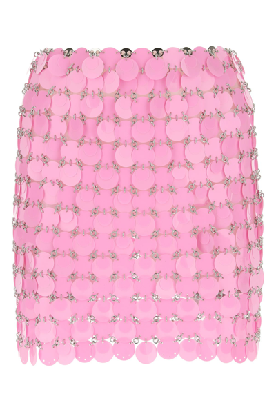 Rabanne Round Sequined Mini Skirt In Pink