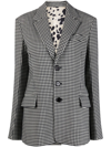 Marni Houndstooth Wool-blend Blazer In Black