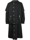 44 Label Group Single-breasted Trench Coat In Black
