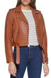 Levi's® Faux Leather Fashion Belted Moto Jacket In Camel