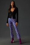 Maeve The Margot Kick-flare Cropped Pants In Purple