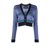 AHLUWALIA BLUE AUGUSTA CROPPED CARDIGAN,WAHLUKN006AW2218038342