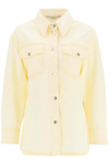Stella Mccartney Denim Shirt Jacket In Sand Yellow (yellow)