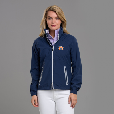 Zero Restriction Auburn | Hooded Olivia Jacket | Collegiate In Storm/white