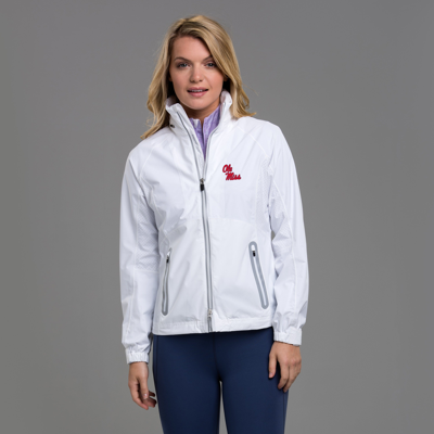 Zero Restriction Ole Miss | Hooded Olivia Jacket | Collegiate In White/white