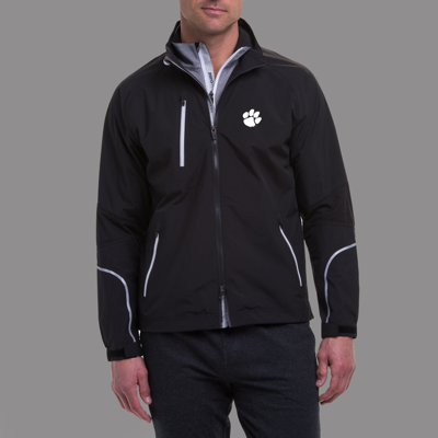 Zero Restriction Clemson | Power Torque Full Zip | Collegiate In Black/metallic Silver