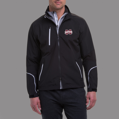 Zero Restriction Mississippi State | Power Torque Full Zip | Collegiate In Black/metallic Silver