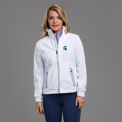 Zero Restriction Michigan State | Hooded Olivia Jacket | Collegiate In White/white