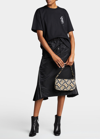 Sacai Insulated Nylon Twill Midi Skirt In Black