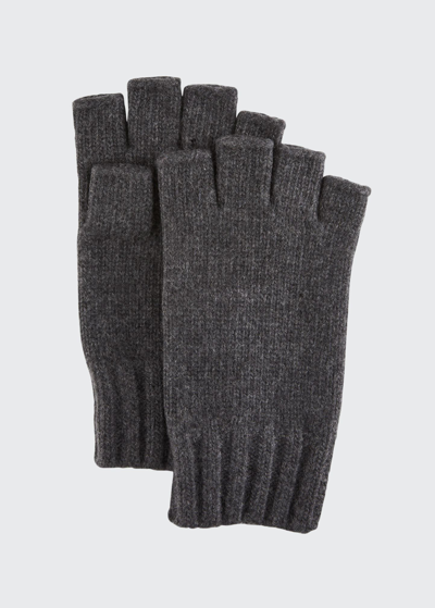 Portolano Men's Cashmere Fingerless Gloves In Charcoal