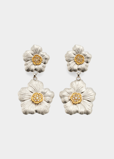 Buccellati Silver And Gold Blossoms Gardenia Pendant Earrings