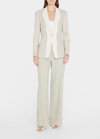 Simkhai Cecile Patchwork Twill Tailored Blazer In Pinstripe Multi