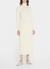 Loro Piana Davenport Zip-embellished Ribbed Cashmere Midi Skirt In 1230 Nougat