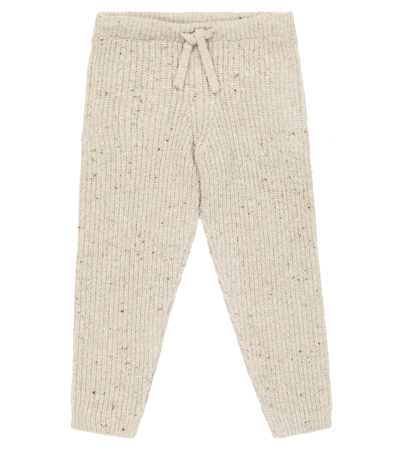 Alanui Kids' Wool-blend Sweatpants In Off White