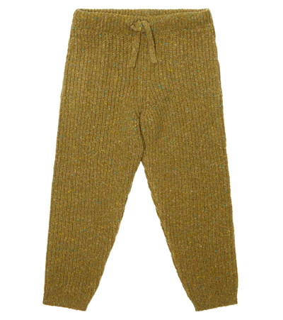 Alanui Kids' Wool-blend Sweatpants In Military Grey