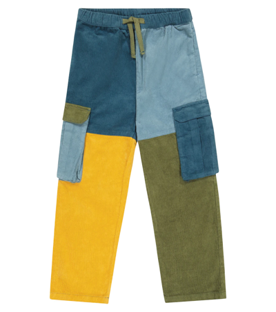 Stella Mccartney Kids' Colourblocked Corduroy Trousers In Blue