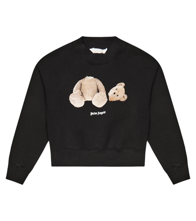 Palm Angels Kids' Bear Cotton-blend Sweatshirt In 黑色