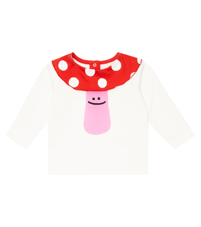 Stella Mccartney Babies' Mushroom-print Long-sleeved Cotton-jersey T-shirt 3-36 Months In Weiss