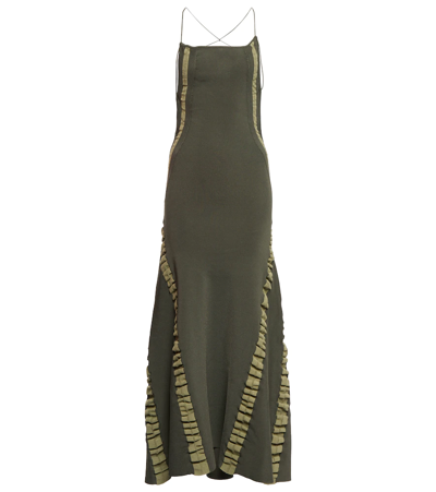 Jacquemus Scoop-neck Spaghetti-strap Dress In Army Green