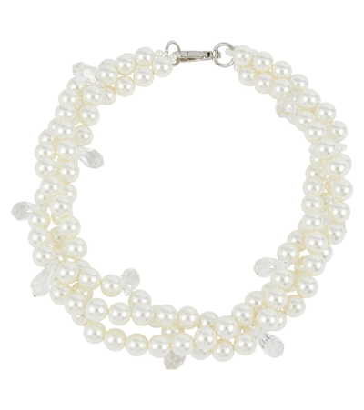 Simone Rocha Women's Chunky Twisted Silvertone, Glass Crystal & Resin Pearl Necklace In White