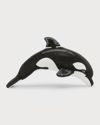 Judith Leiber Orca Crystal Minaudiere Bag In Silver/black