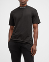 Moncler Men's Logo-neck T-shirt In Black