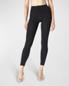 Stems Cropped Fleece Leggings In Black