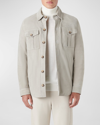 Bugatchi Suede Shirt Jacket In Midnight